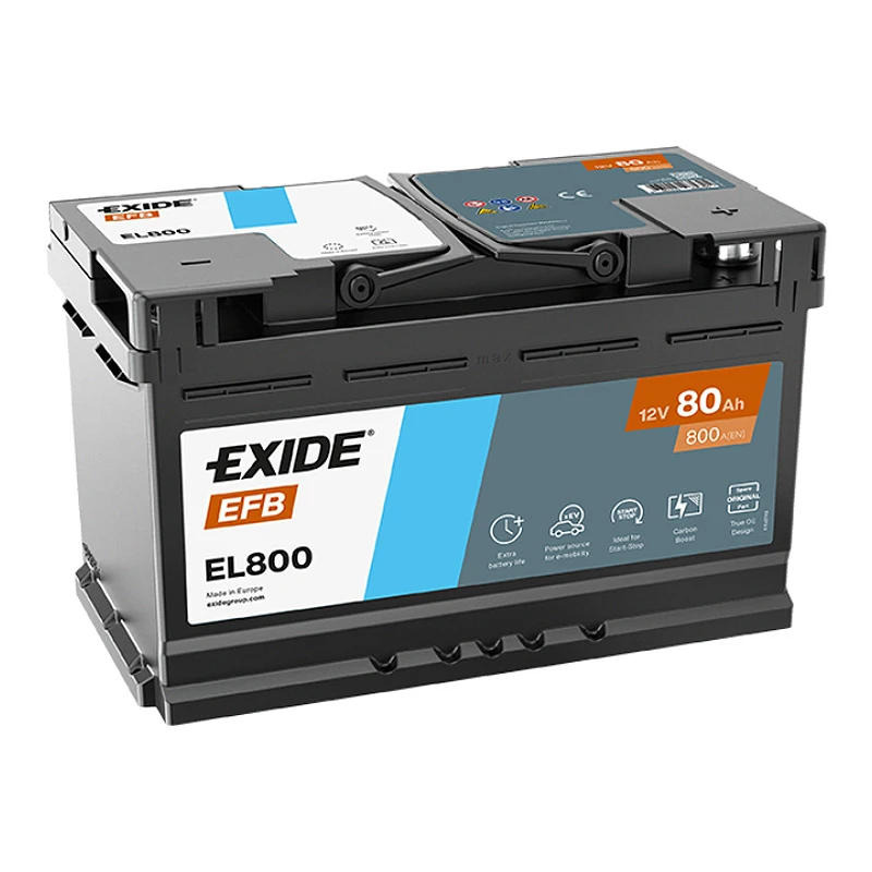 Акумулятор Exide Start-Stop 12В 80А·год 800А R+ (EL800)фото1