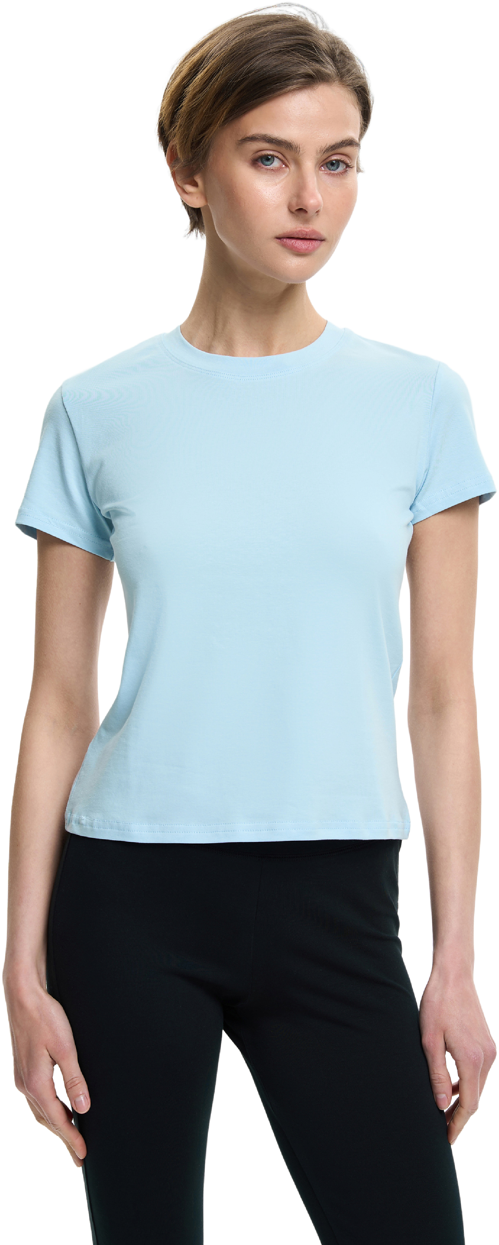 Футболка бавовняна жіноча Roza 240239 XS сіро-блакитнафото1