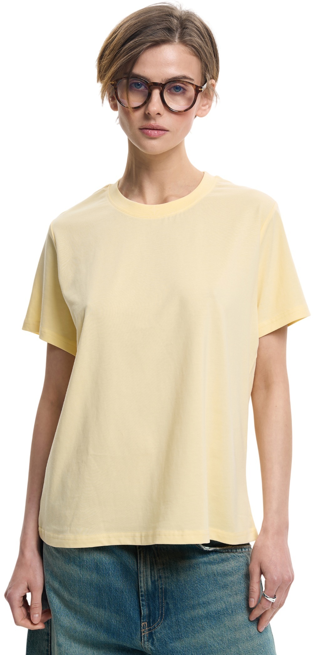 Футболка бавовняна жіноча Roza 231104 XS світло-жовтафото1