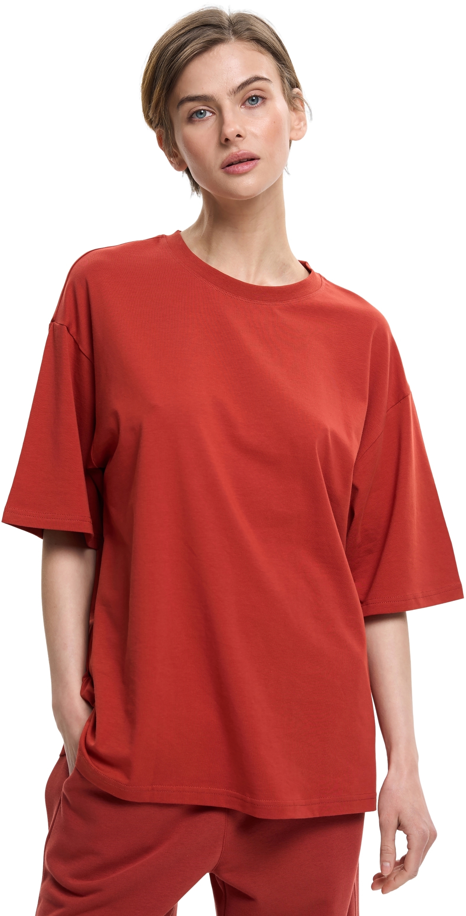 Футболка бавовняна жіноча Roza 231105 L червонафото1