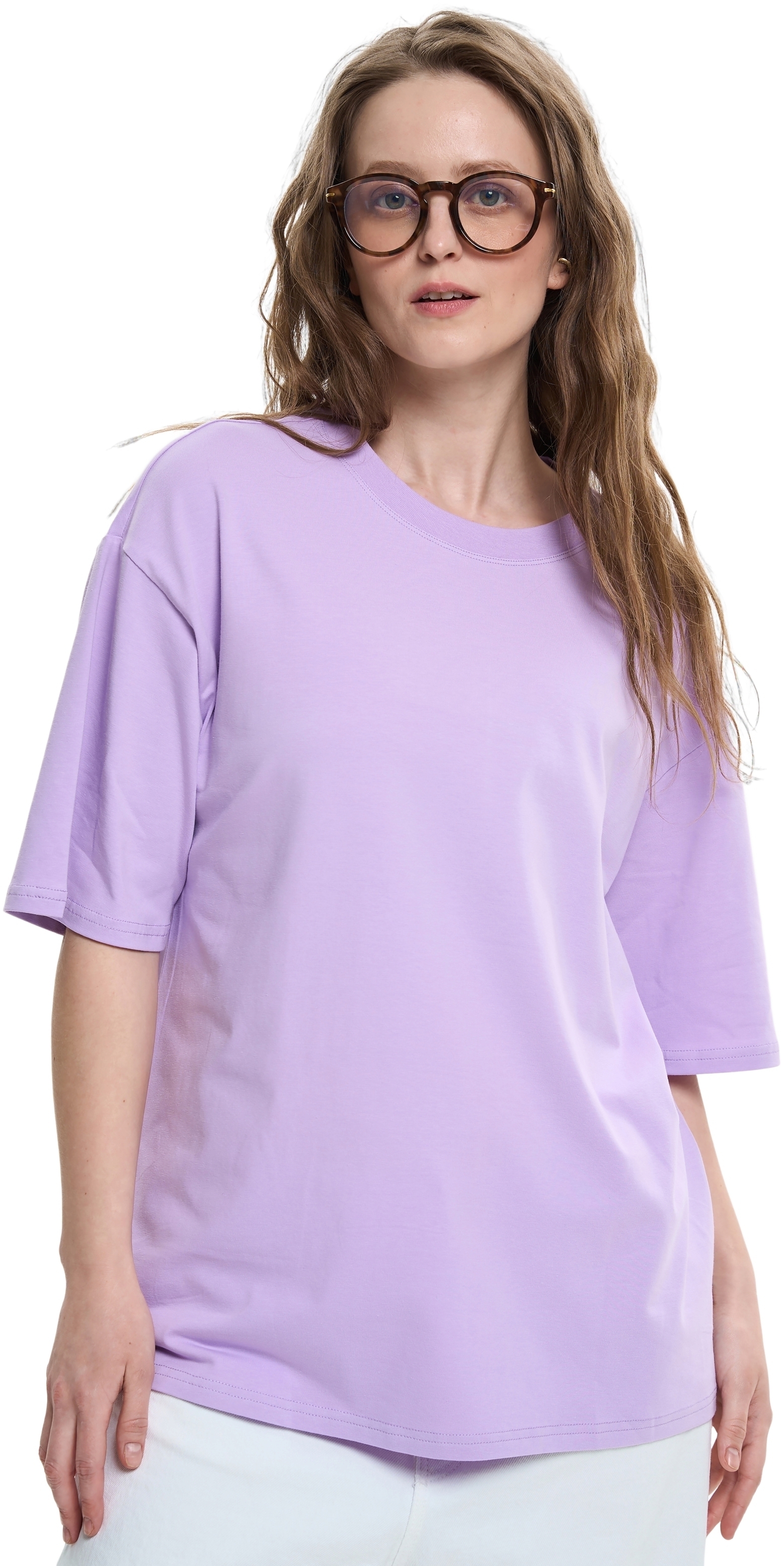Футболка бавовняна жіноча Roza 231105 XL світло-фіолетовафото1