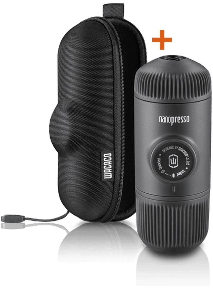 Портативна еспресо-кавоварка Wacaco Nanopresso з чохлом Сіра (WNANOGRcase)фото1
