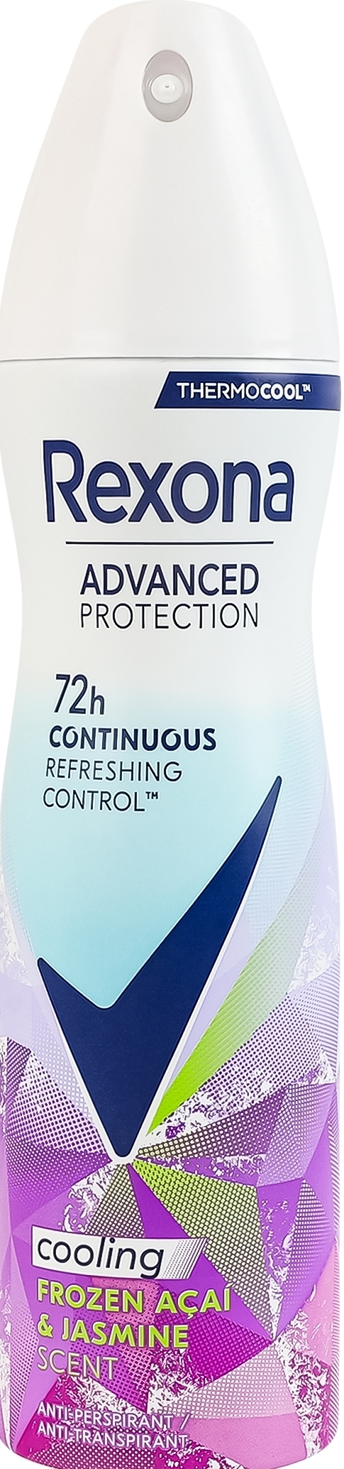 Антиперспирант-аэрозоль Rexona Advanced Protection охлаждающий Свежесть ягод асаи и жасмина 72 часа 150 мл фото 1