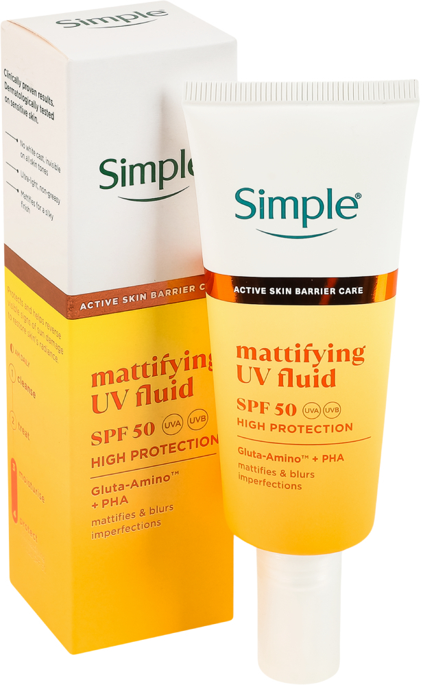 УФ-флюїд Simple SPF 50 з високим захистом матуючий 40 млфото1