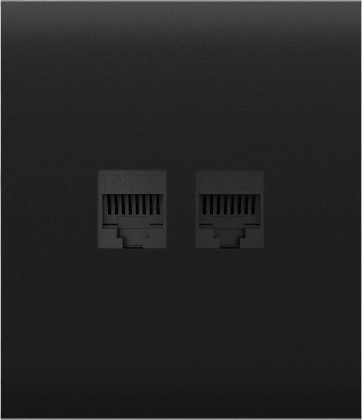 Центральная панель для встроенной интернет-розетки Ajax CenterCover LAN, черная (000058911) фото 1