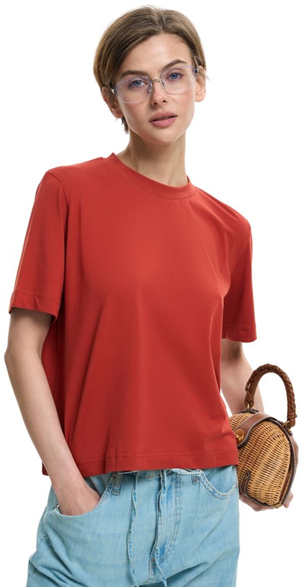 Футболка бавовняна жіноча Roza 240604 XS червонафото1