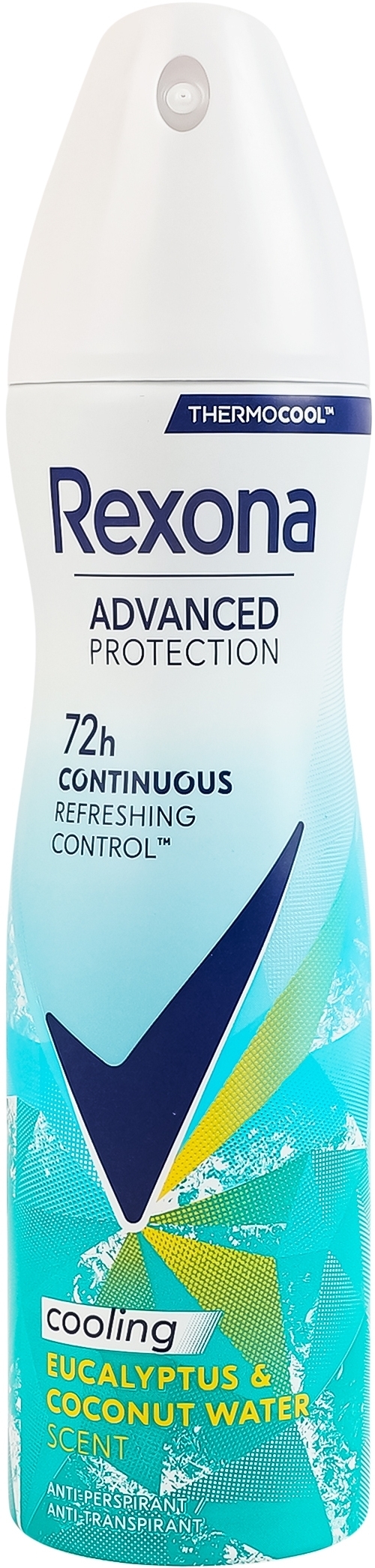 Антиперспирант-аэрозоль Rexona Advanced Protection охлаждающий Свежесть эвкалипта и кокосовой воды 72 часа 150 мл фото 1
