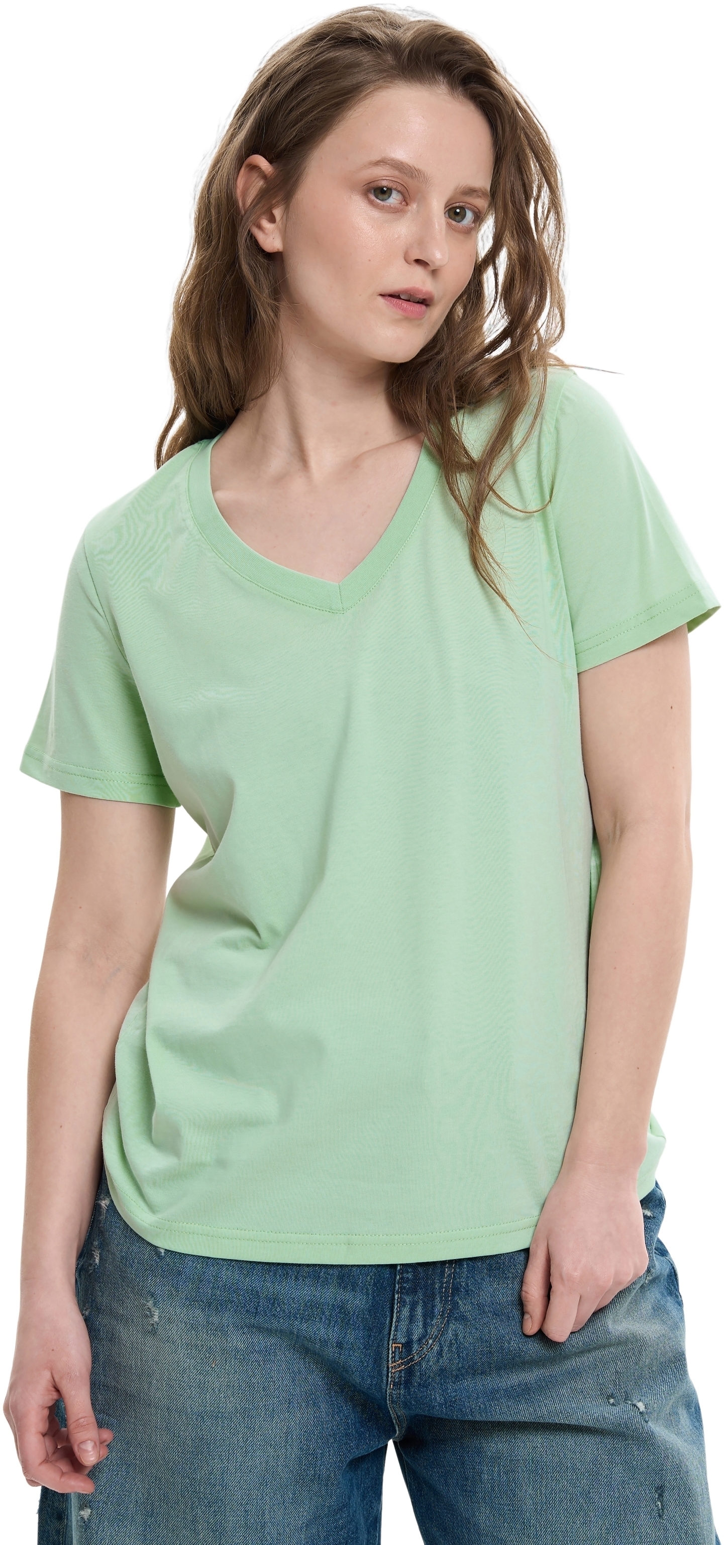 Футболка бавовняна жіноча Roza 231108 XL ментоловафото1