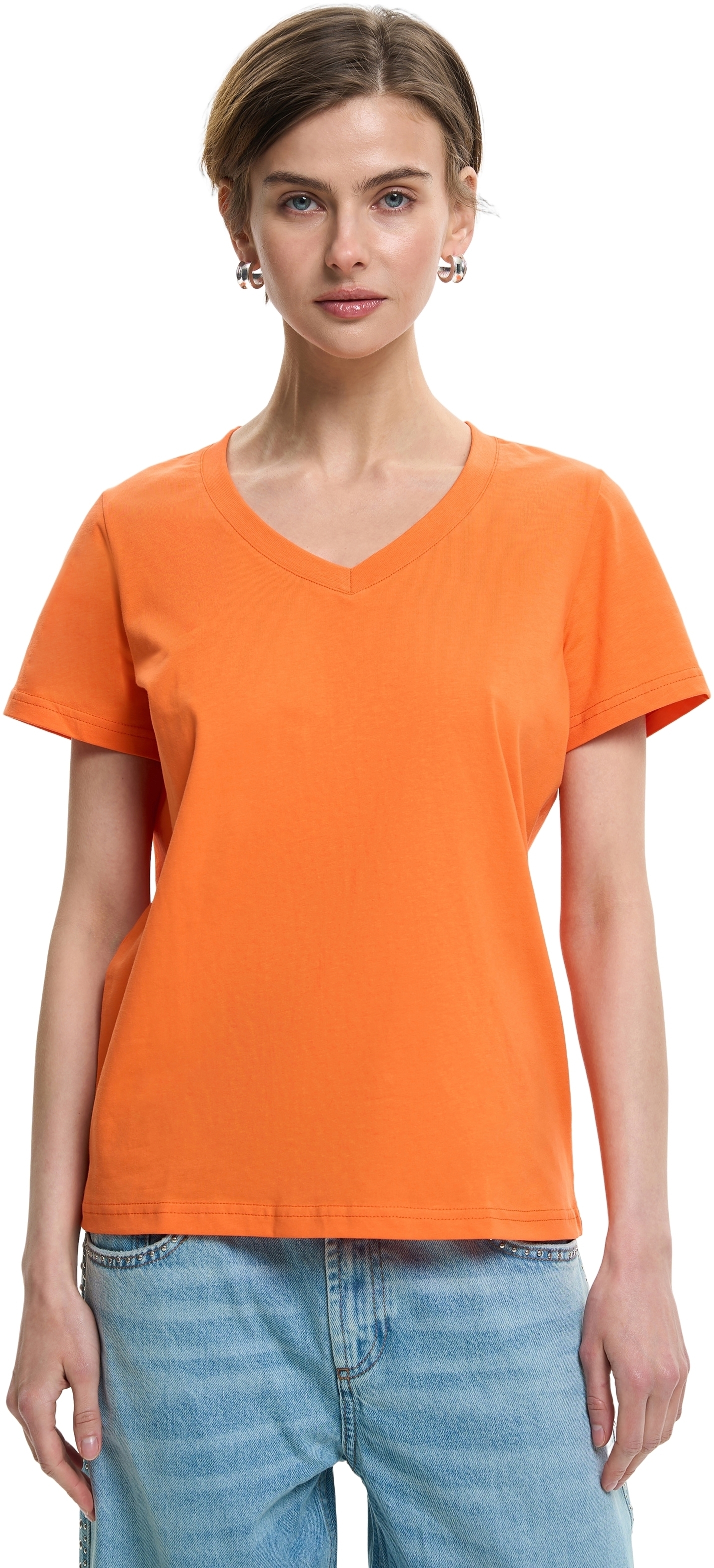 Футболка бавовняна жіноча Roza 231108 L оранжевафото1