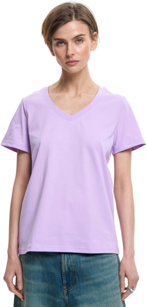 Футболка бавовняна жіноча Roza 231108 S світло-фіолетовафото