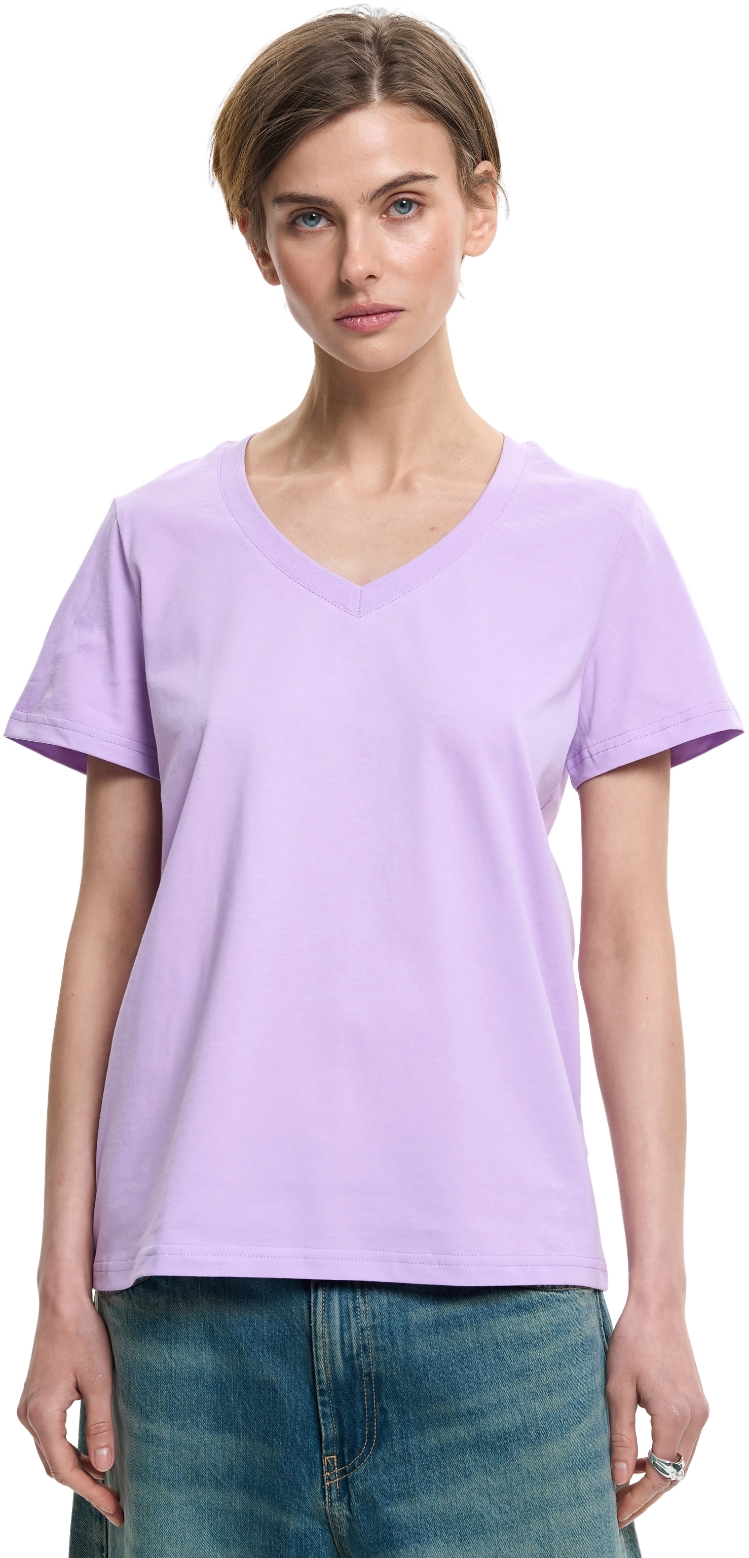 Футболка бавовняна жіноча Roza 231108 2XL світло-фіолетовафото1