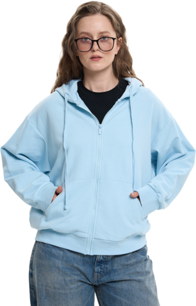 Худи на молнії жіноче Roza 211201 L сіро-блакитнефото