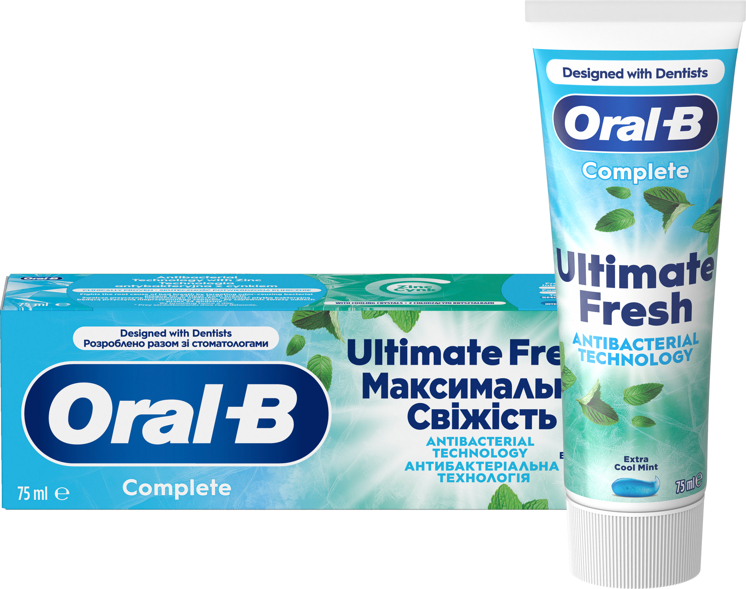 Зубна паста Oral-B Complete Максимальна свіжість Екстрапрохолодна м'ята 75 млфото1