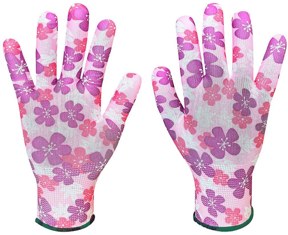 Рукавички робочі Verto, поліестер, р.7, рожевий в квіточку (97H146)фото1