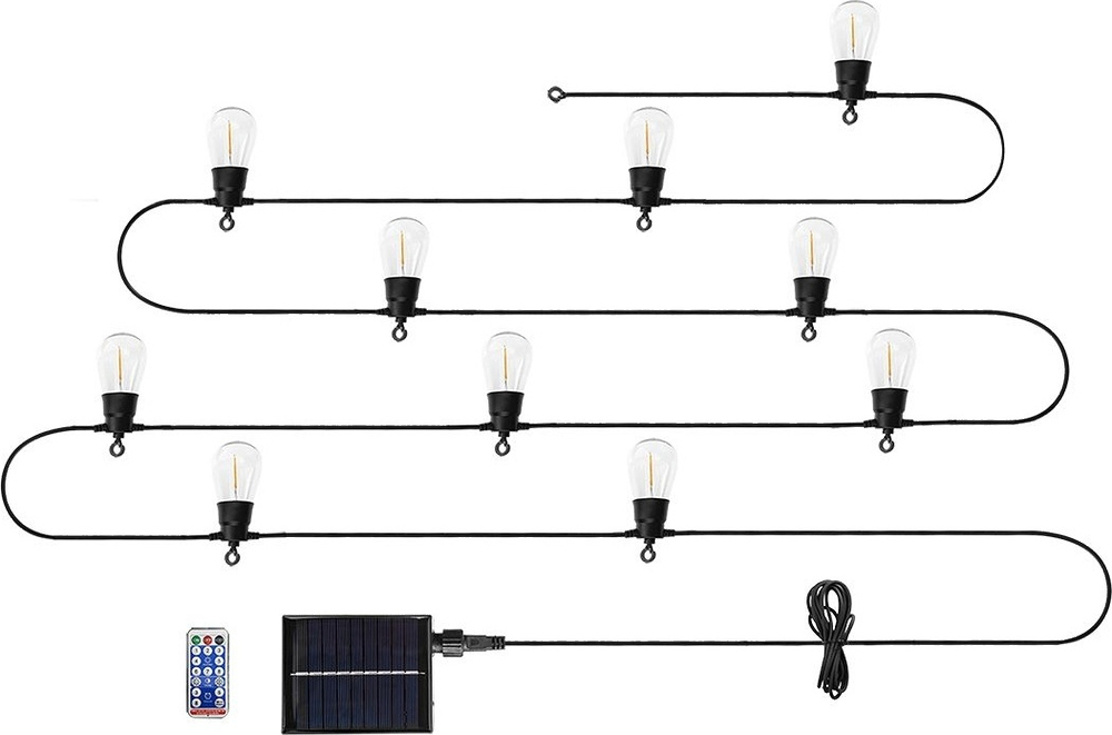 Гирлянда солнечная Neo Tools 650см 1.35Вт 2700К 8 режимов (99-116) фото 1