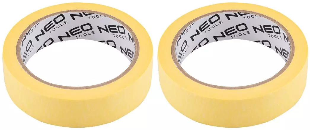 Стрічка малярна Neo Tools, 25мх25мм, жовтий набір 2шт (56-062)фото1