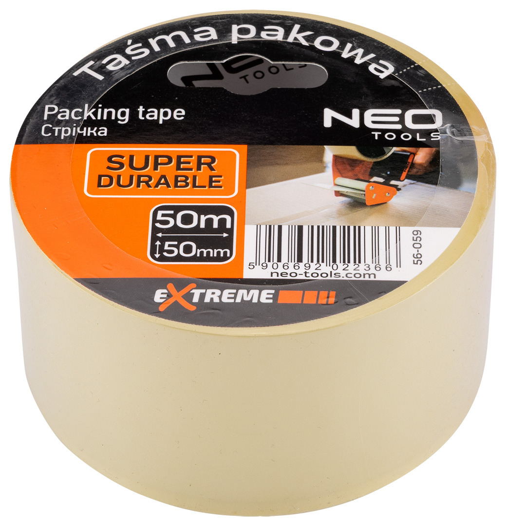 Стрічка пакувальна Neo Tools, 50мх50мм, прозора (56-059)фото1
