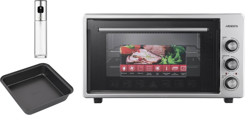 Комплект Електрична піч ARDESTO MEO-S45FGG + розпилювач + форма для випічкифото1