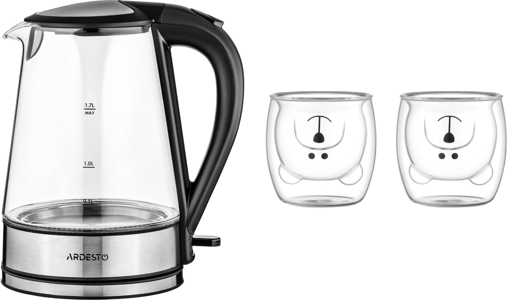 Комплект Электрочайник ARDESTO EKL-F110 + Набор чашек ARDESTO AR2625BA фото 1