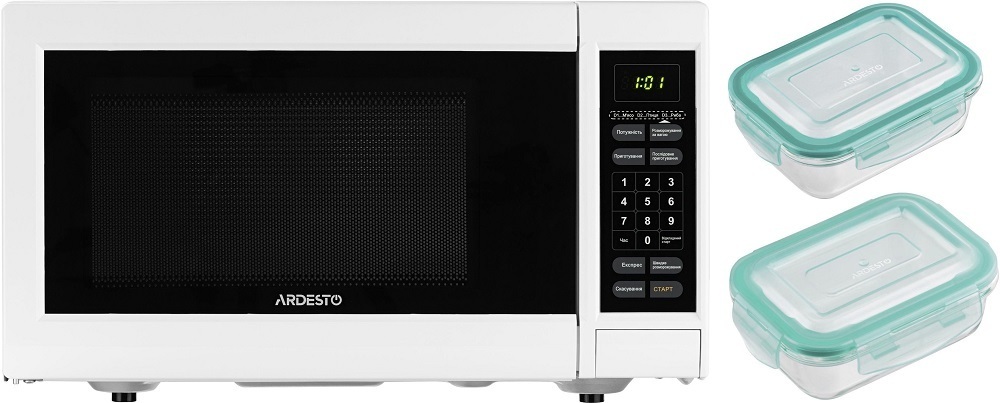 Комплект Мікрохвильова піч ARDESTO GO-E923W + Контейнери ARDESTO AR1260RB + AR1240RBфото1