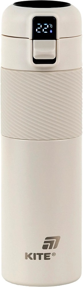 Термос Kite с термодатчиком 450 мл, бежевый (K25-1227-1) фото 1