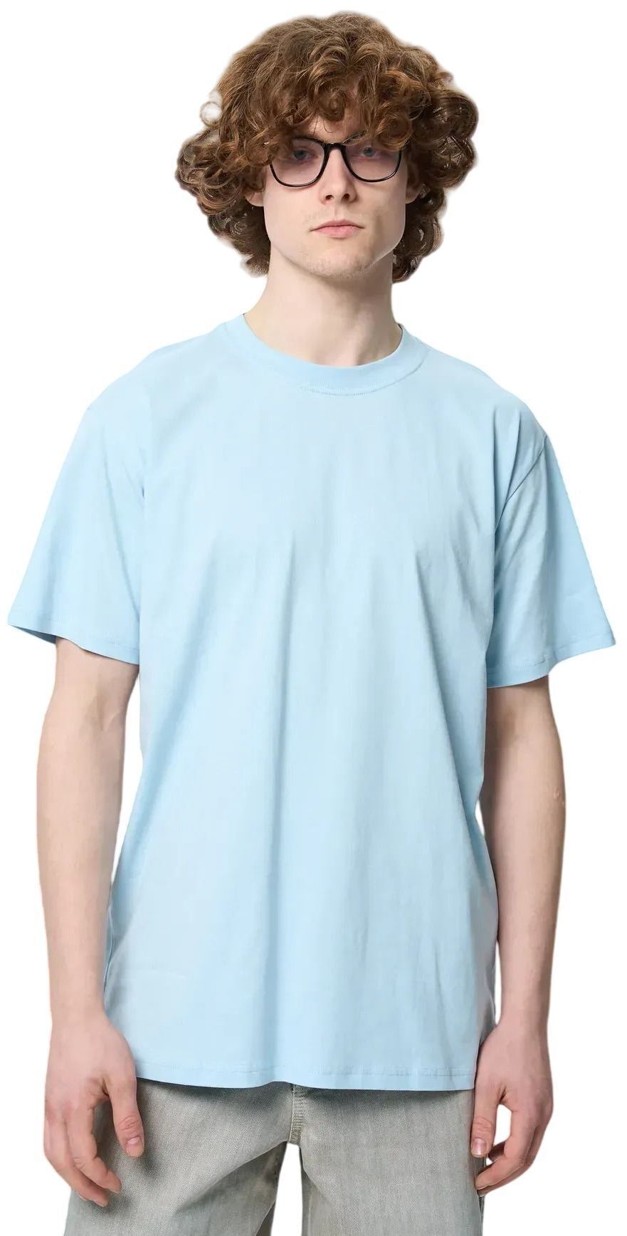 Футболка бавовняна чоловіча Roza 220501 2XL сіро-блакитнафото1