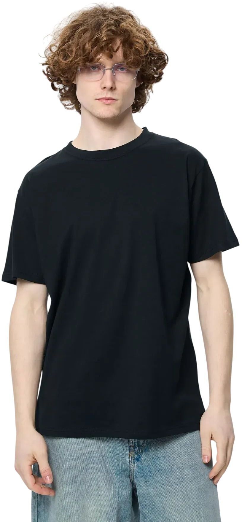 Футболка бавовняна чоловіча Roza 220501 3XL чорнафото1