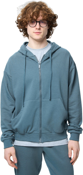 Худі на молнії чоловіче Roza 211140 XL темно-бірюзовефото