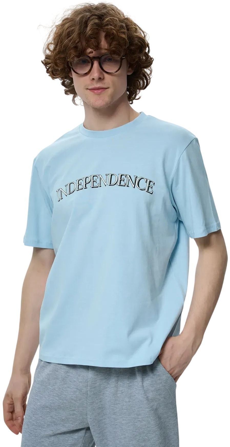 Футболка чоловіча Roza 220913 3XL сіро-блакитнафото1