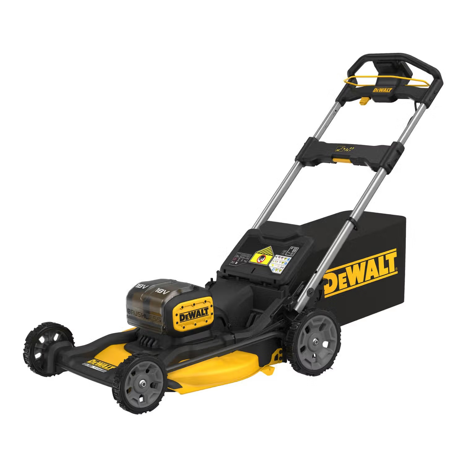 Газонокосилка аккумуляторная DeWalt 2х18В 53см 67л 25-102мм 28кг без АКБ и ЗУ фото 1