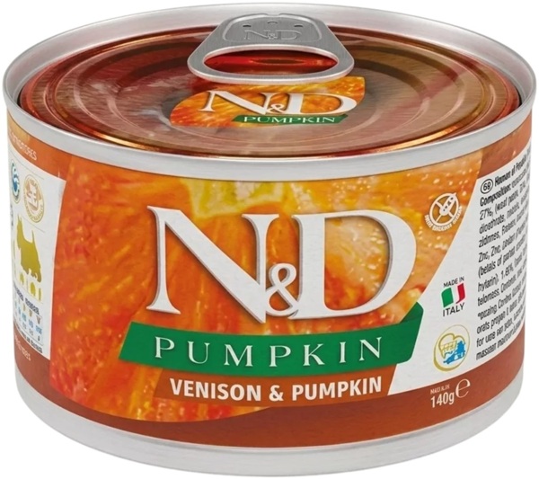 

Влажный корм для собак Farmina N&D Grain Free Venison & Pumpkin Mini с олениной и тыквой 140 г
