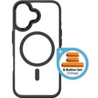 Чохол ArmorStandart Unit MagCase для Apple iPhone 17 Black + Orange Button Set (ARM90579)