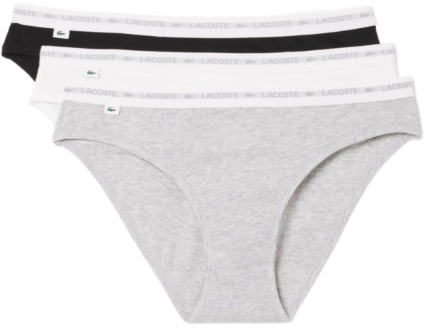 Набор трусов-слипов женских Lacoste 8F1338 XS 3 шт. серые/белые/черные фото 