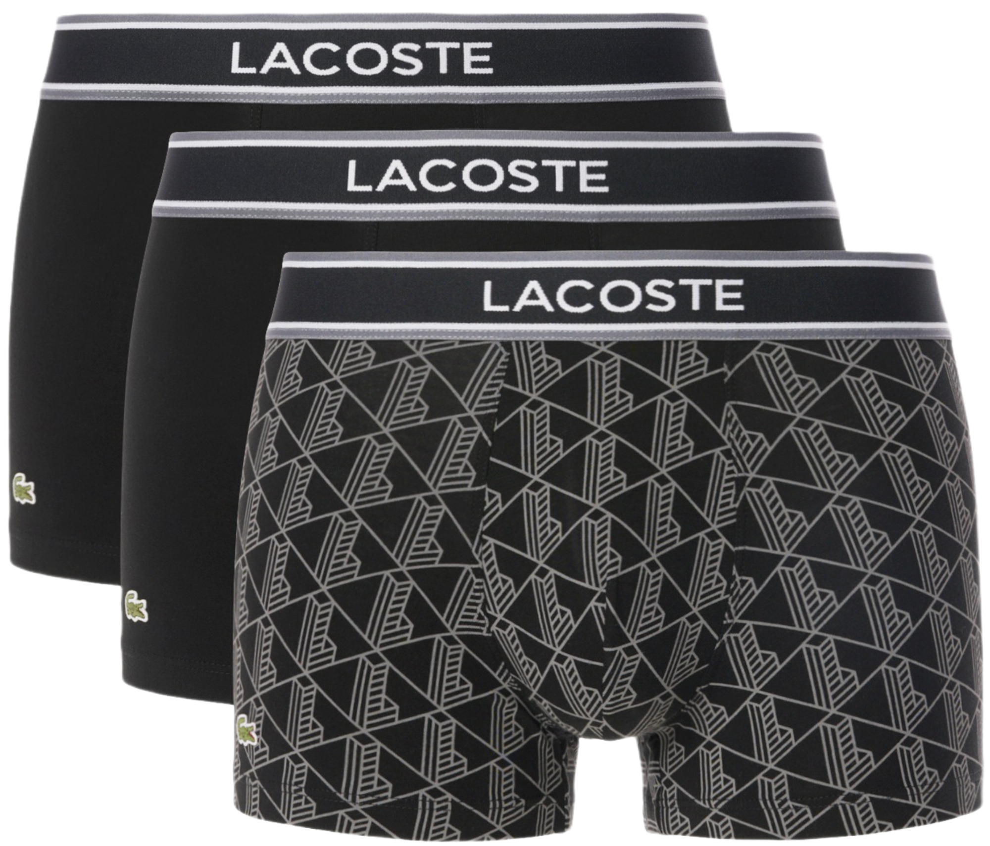 Набір трусів-боксерів чоловічих Lacoste 5H4970 M 3 шт. чорніфото1