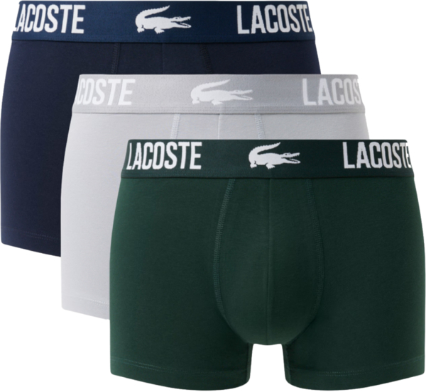 Набор трусов-боксеров мужских Lacoste 5H2393 XL 3 шт. темно-синие/серые/темно-зеленые фото 