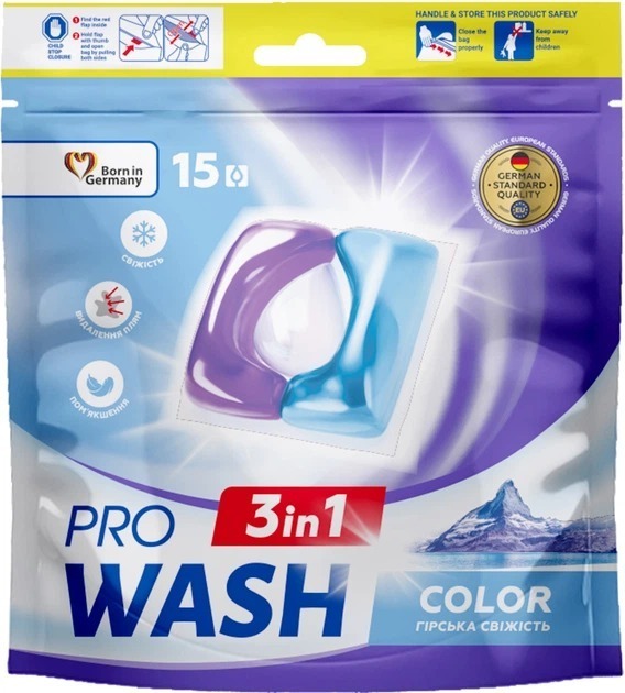 Капсули для прання ProWash Гірська свіжістьдой-пак 15 штфото1