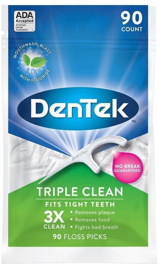 Флос-зубочистки DenTek Triple Clean потрійне очищення 90 штфото1