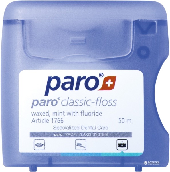 Зубная нить Paro Classic Floss вощеная 50 м