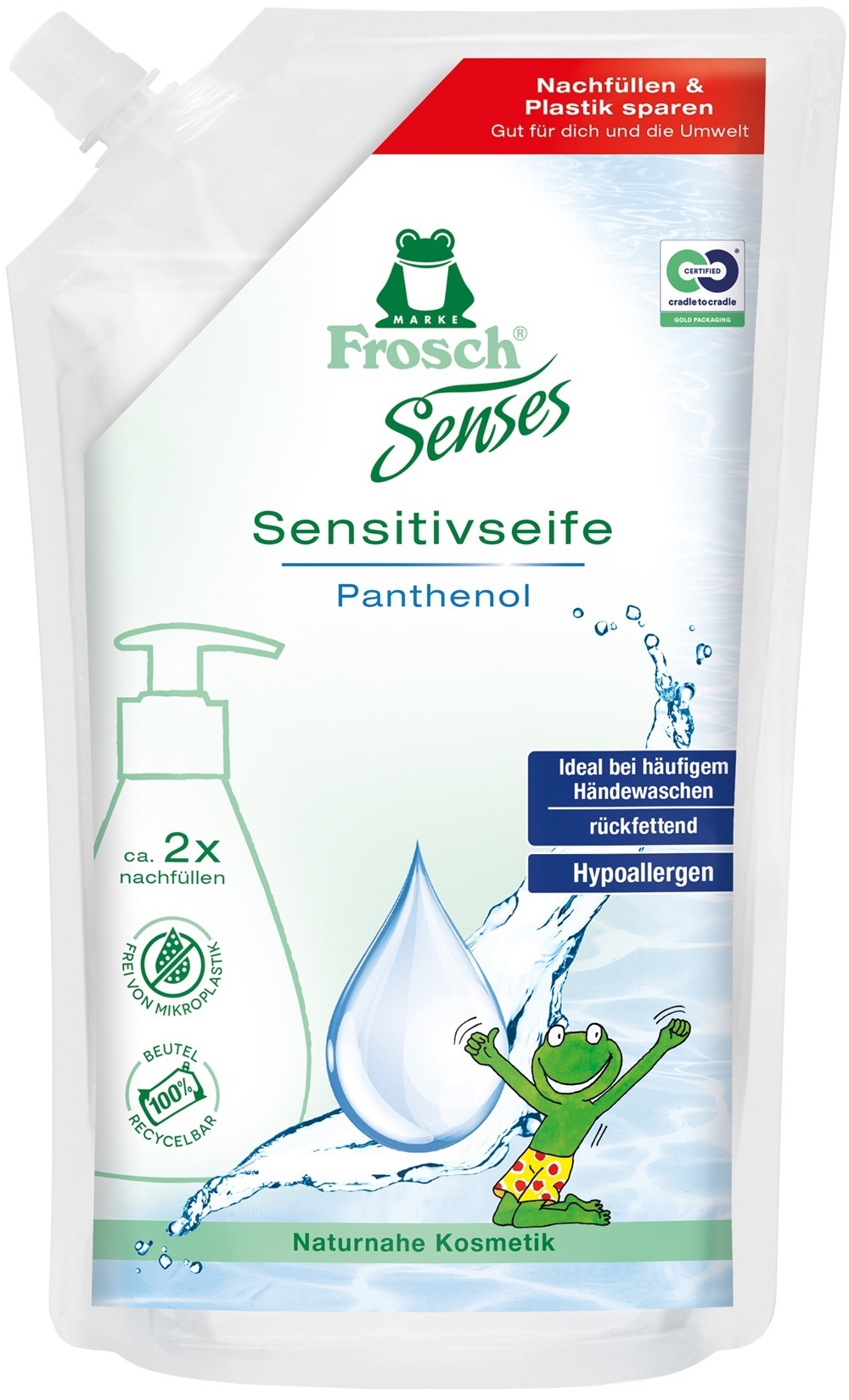 Мыло для рук Frosch Senses Sensitive для чувствительной кожи (запаска) 500 мл фото 1