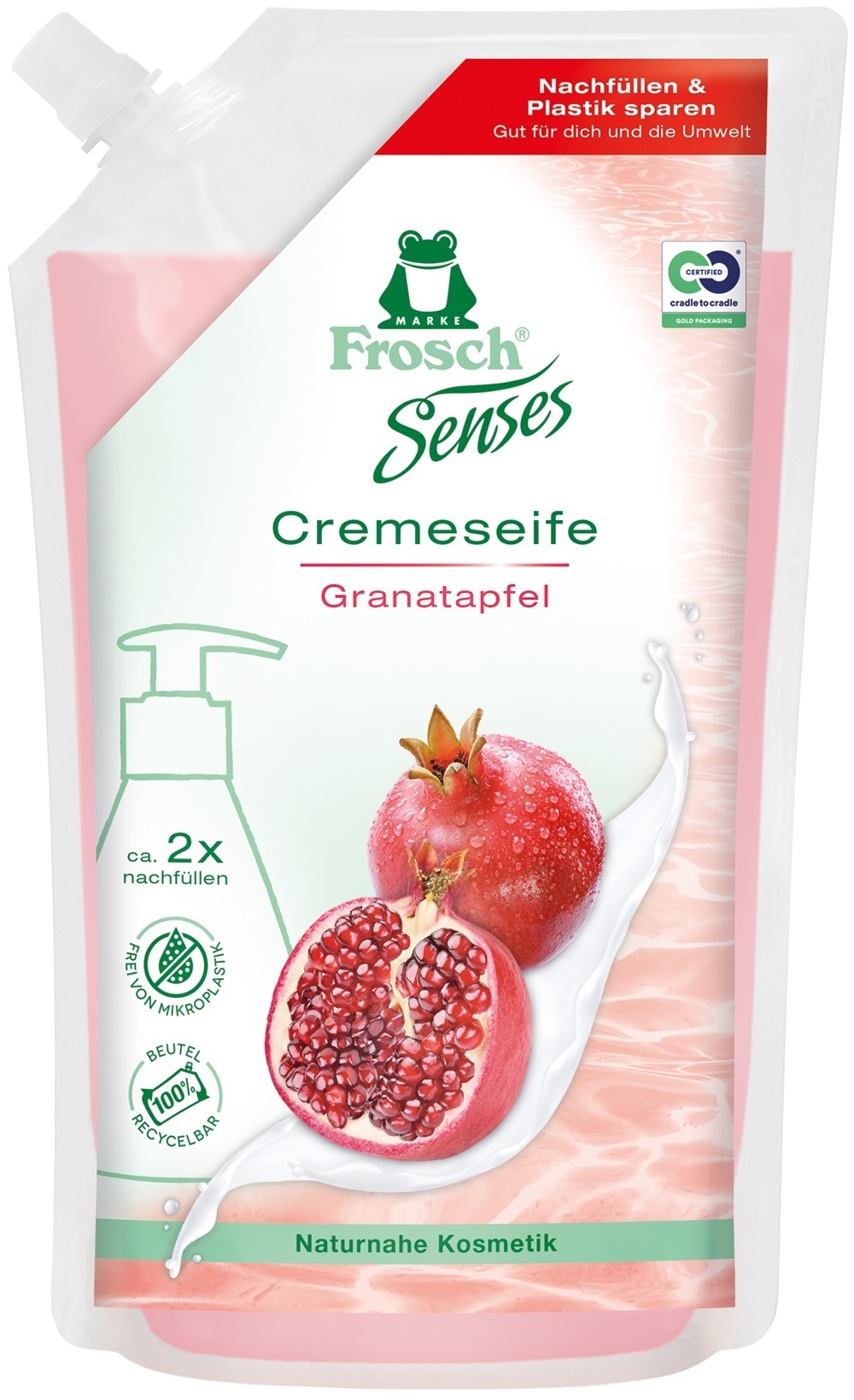 Мыло для рук Frosch Senses Гранат (запаска) 500 мл фото 1