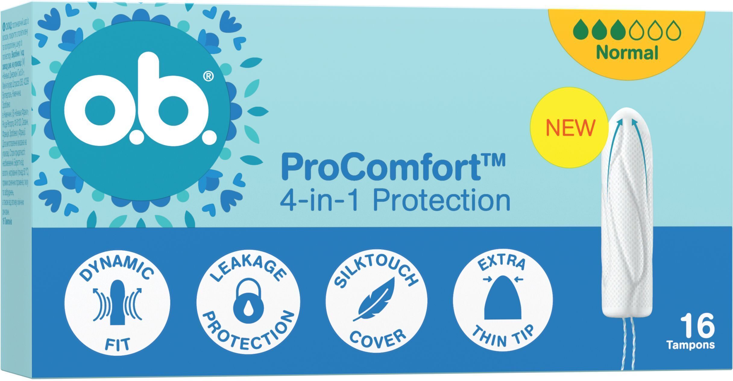 Тампони жіночі гігієнічні o.b. ProComfort Normal 16 штфото1
