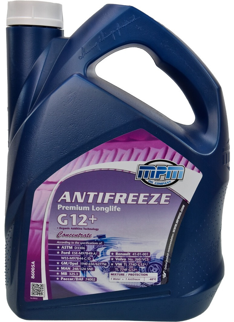 Антифриз MPM Premium Longlife G-12+ концентрат червоний -80°C 5л (86005A)фото1