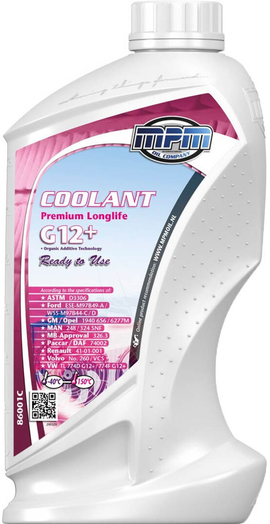 Антифриз MPM Premium Longlife G-12+ червоний -40°C 1л (86001C)фото1