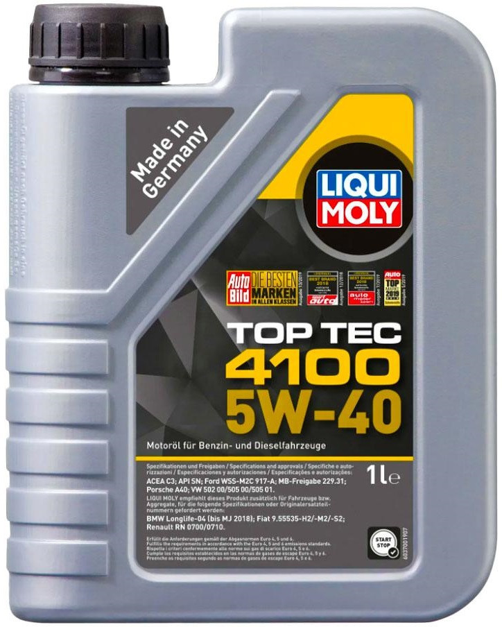 Масло моторное Liqui Moly Top Tec 4100 5W-40 1л (7500/9510) фото 1