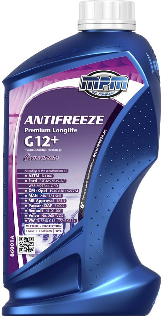 Антифриз MPM Premium Longlife G-12+ концентрат червоний -80°C 1л (86001A)фото1