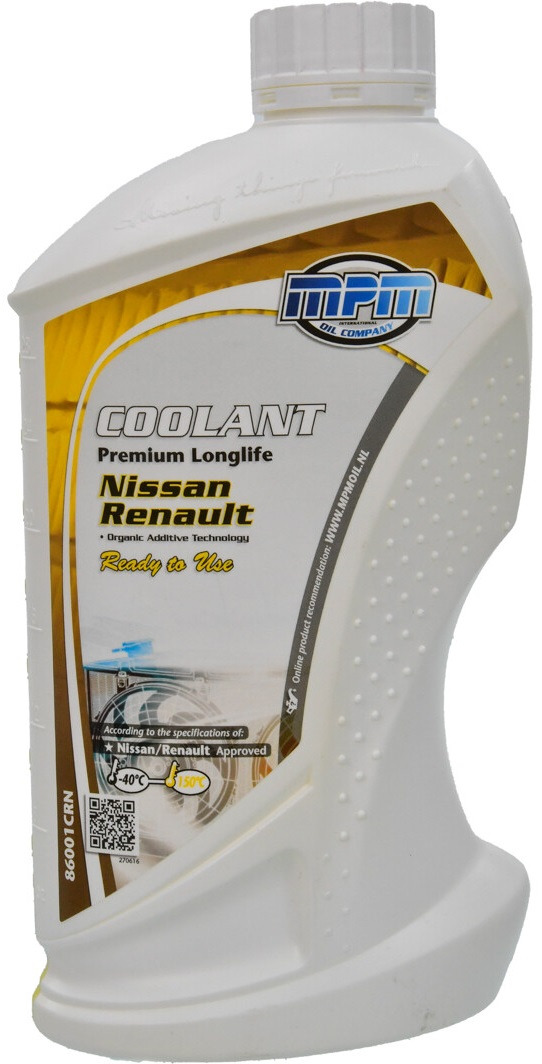 Антифриз MPM Premium Longlife Renault/Nissan жовтий -40°C 1л (86001CRN)фото1
