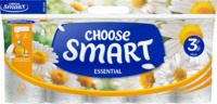 Туалетний папір Smart Essential Ромашка 3 шари 10 рулонів по 14,4 м