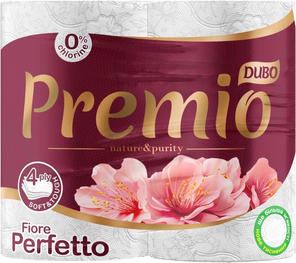Туалетний папір Диво Premio Fiore Perfetto 4 шари 4 рулони фото1