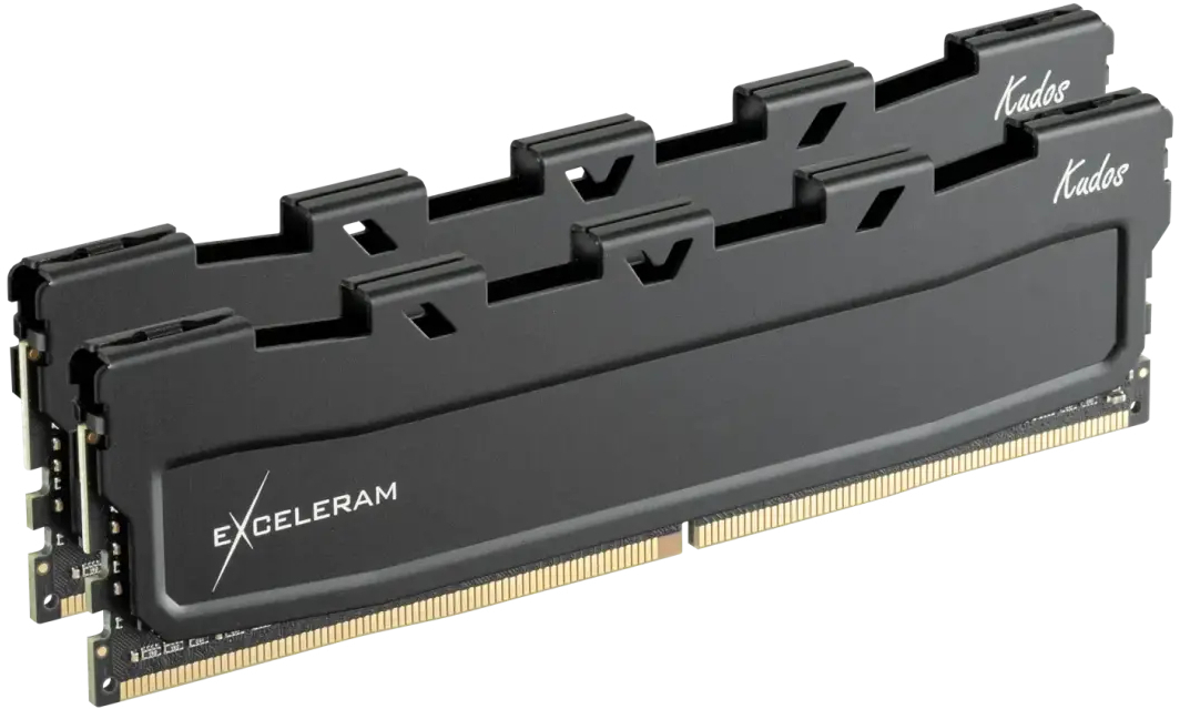 Пам'ять для ПК Exceleram DDR4 16GB (2x8GB) 3200 MHz Kudos Black (EKBLACK4163216AD) фото1