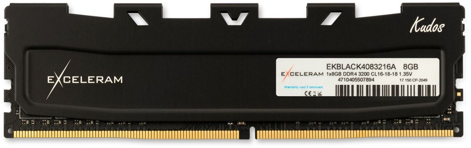 Пам'ять для ПК Exceleram DDR4 8GB 3200 MHz Kudos Black (EKBLACK4083216A) фото1